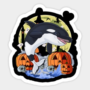 Killer Whale Orca Happy Halloween Sticker